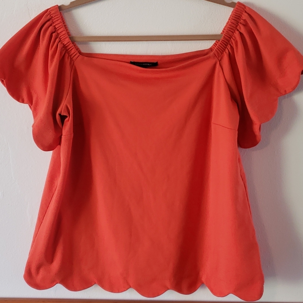 Banana Republic scalloped off shoulder top